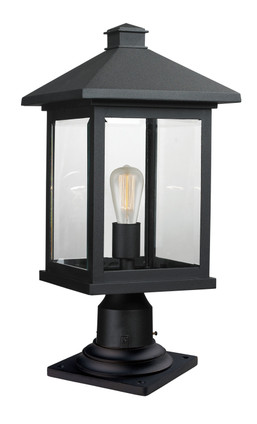 Z-Lite - 531PHBR-533PM-BK - One Light Outdoor Pier Mounted Fixture - Portland - Black