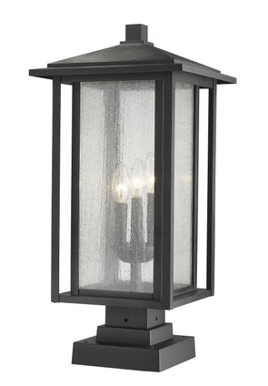 Z-Lite - 554PHXLS-SQPM-BK - Three Light Outdoor Pier Mounted Fixture - Aspen - Black