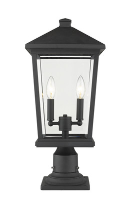 Z-Lite - 568PHBR-533PM-BK - Two Light Outdoor Pier Mounted Fixture - Beacon - Black