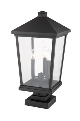Beacon Three Light Outdoor Pier Mounted Fixture (568PHXLS-SQPM-BK)