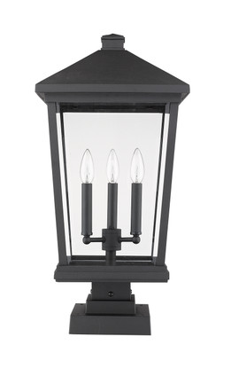 Beacon Three Light Outdoor Pier Mounted Fixture (568PHXLS-SQPM-BK)