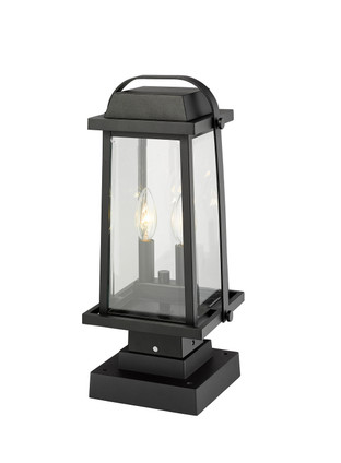 Millworks Two Light Outdoor Pier Mounted Fixture (574PHMS-SQPM-BK)