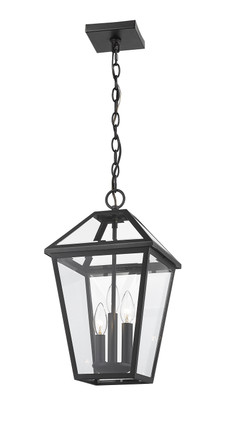 Talbot Three Light Outdoor Chain Mount Ceiling Fixture (579CHB-BK)
