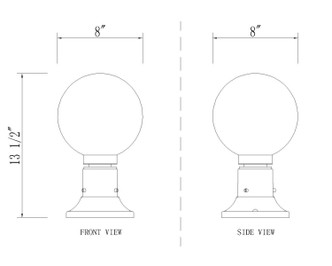 Laurent One Light Outdoor Pier Mounted Fixture (597PHM-553PM-BK) Laurent One Light Outdoor Pier Mounted Fixture (597PHM-553PM-BK)