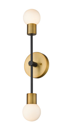 Z-Lite - 621-2S-MB-FB - Two Light Wall Sconce - Neutra - Matte Black + Foundry Brass