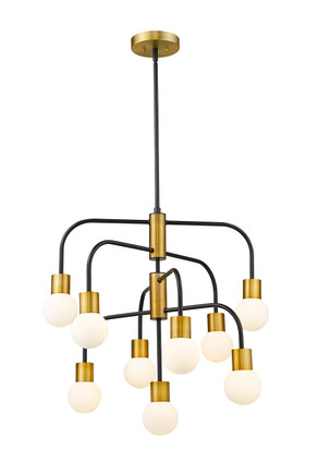 Z-Lite - 621-9MB-FB - Nine Light Chandelier - Neutra - Matte Black + Foundry Brass