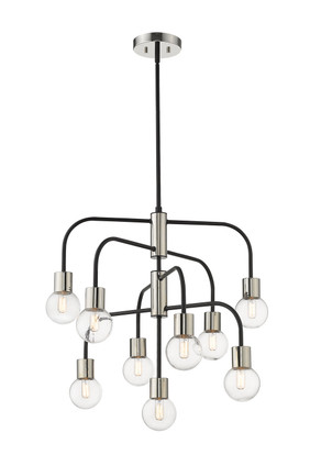 Z-Lite - 621-9MB-PN - Nine Light Chandelier - Neutra - Matte Black + Polished Nickel