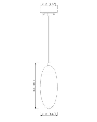 Arden One Light Pendant (651P-RB)