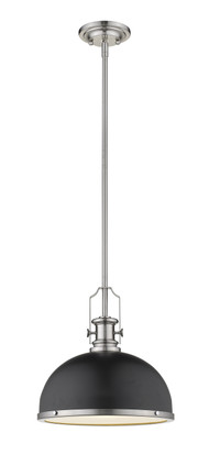 Z-Lite - 725P12-MB+BN - One Light Pendant - Melange - Matte Black + Brushed Nickel Z-Lite - 725P12-MB+BN - One Light Pendant - Melange - Matte Black + Brushed Nickel