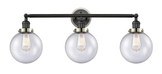 Innovations - 205BK-BPPN-HRPN-G204-8 - Three Light Bath Vanity - Franklin Restoration - Matte Black