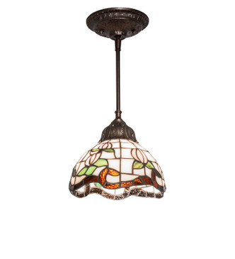 Meyda Tiffany - 248596 - One Light Mini Pendant - Roseborder - Mahogany Bronze