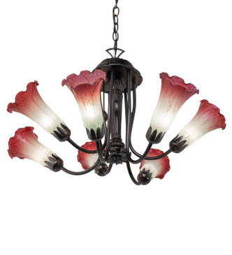 Pink/White Seven Light Chandelier (251577)