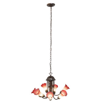 Pink/White Seven Light Chandelier (251577)