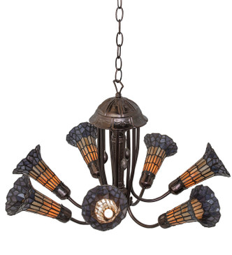 Stained Glass Pond Lily Seven Light Chandelier (251592)