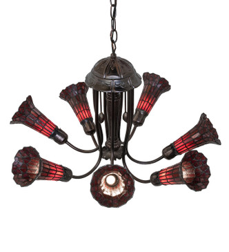 Stained Glass Pond Lily Seven Light Chandelier (251596)