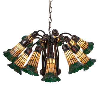 Stained Glass Pond Lily 12 Light Chandelier (251604)