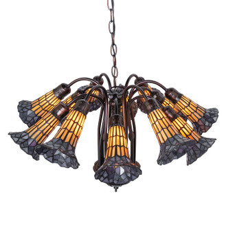 Stained Glass Pond Lily 12 Light Chandelier (251605)