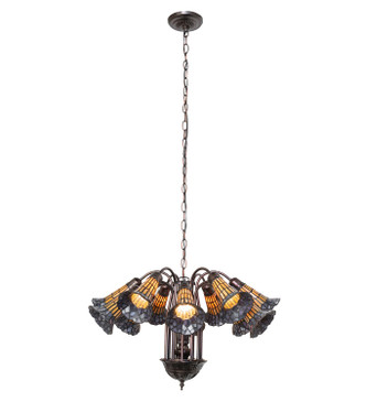 Stained Glass Pond Lily 12 Light Chandelier (251605)