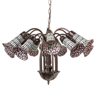 Stained Glass Pond Lily 12 Light Chandelier (251608)