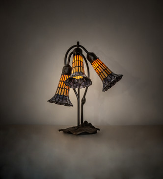 Stained Glass Pond Lily Three Light Table Lamp (251687)