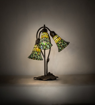 Stained Glass Pond Lily Three Light Table Lamp (251688)