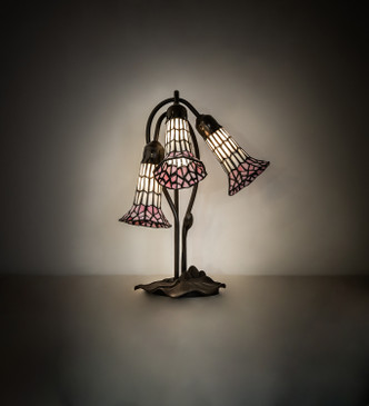 Stained Glass Pond Lily Three Light Table Lamp (251690)