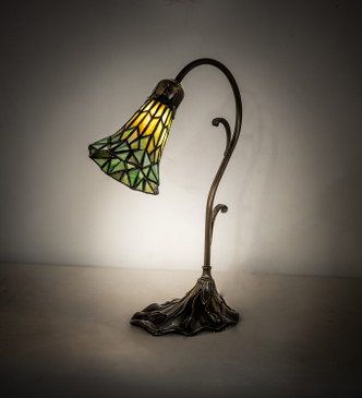 Stained Glass Pond Lily One Light Mini Lamp (251851) Stained Glass Pond Lily One Light Mini Lamp (251851)