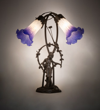 Blue/White Pond Lily Two Light Table Lamp (251856) Blue/White Pond Lily Two Light Table Lamp (251856)