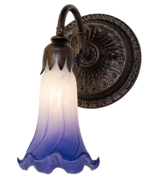 Meyda Tiffany - 251874 - One Light Wall Sconce - Blue/White - Mahogany Bronze