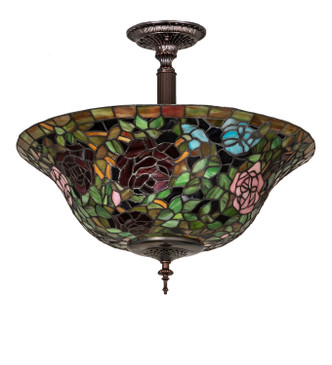 Tiffany Rosebush Three Light Semi-Flushmount (253925) Tiffany Rosebush Three Light Semi-Flushmount (253925)