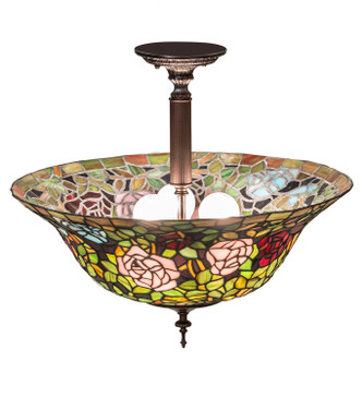 Tiffany Rosebush Three Light Semi-Flushmount (253925)