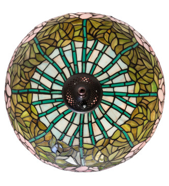Tiffany Cabbage Rose Three Light Fan Light Fixture (254436)