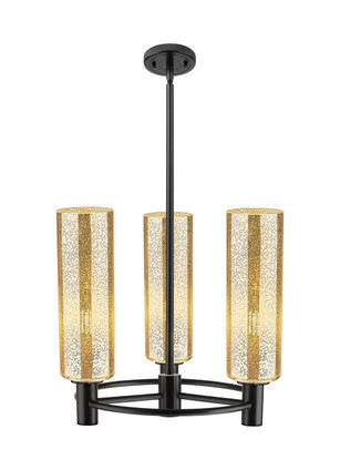 Innovations - 434-3CR-BK-G434-12ME - Three Light Pendant - Downtown Urban - Matte Black