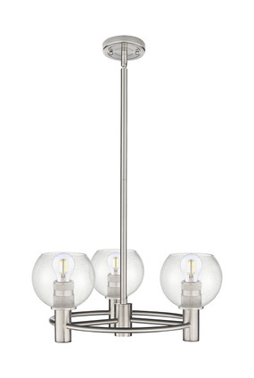 Innovations - 434-3CR-SN-G124-6 - Three Light Pendant - Downtown Urban - Satin Nickel