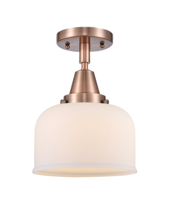 manufacturer_finish:Antique Copper|manufacturer_glass:Cased Matte White Large Bell|light_output:220.00lm|color_temperature:2200K|cri:99