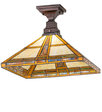 Meyda Tiffany - 283690 - One Light Flushmount - Prairie Straw