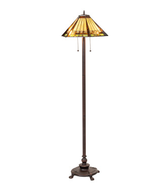 Meyda Tiffany - 284321 - Two Light Floor Lamp - Albuquerque - Mahogany Bronze