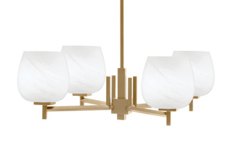Toltec Lighting - 1204-NAB-4811 - Four Light Chandelier - Franklin - New Age Brass