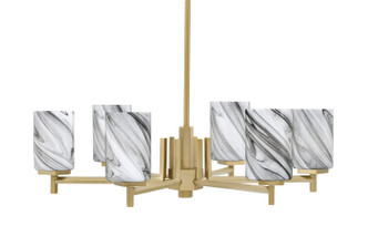Toltec Lighting - 1206-NAB-3009 - Six Light Chandelier - Franklin - New Age Brass