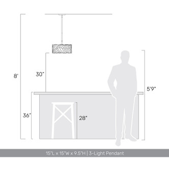 Simbolo Three Light Pendant (4501-3P AM)