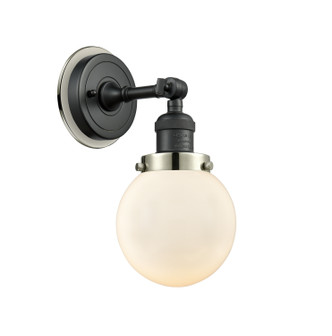 Innovations - 203BK-BPPN-HRPN-G201-6 - One Light Wall Sconce - Franklin Restoration - Matte Black