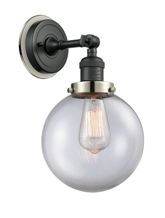 Innovations - 203BK-BPPN-HRPN-G202-8 - One Light Wall Sconce - Franklin Restoration - Matte Black