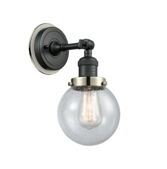 Innovations - 203BK-BPPN-HRPN-G204-6 - One Light Wall Sconce - Franklin Restoration - Matte Black