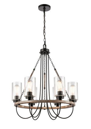 Innovations - 442-6CR-BK-SDY - Six Light Chandelier - Paladin - Matte Black