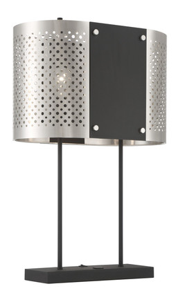 George Kovacs - P5532-420 - Two Light Table Lamp - Noho by Robin Baron - Brushed Nickel With Sand Coal Highlights