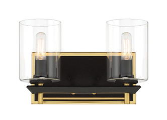 Metropolitan - N1852-707 - Two Light Bath Bar - Sable Point - Sand Black With Honey Gold