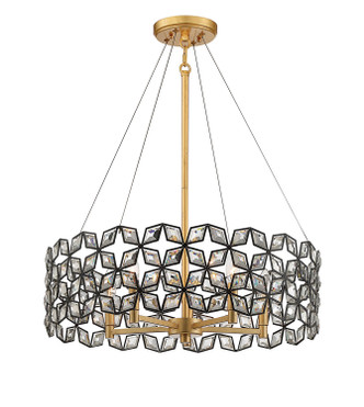 Metropolitan - N7845-711 - Five Light Pendant - Brookcrest - Sand Coal With Gold Highlights