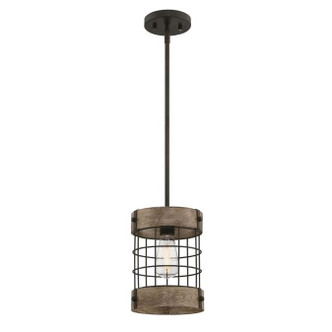 Westinghouse Lighting - 6118000 - One Light Pendant - Langston - Oil Rubbed Bronze With Vintage Pine Accents