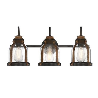 Westinghouse Lighting - 6118200 - Three Light Wall Fixture - Cindy - Oil Rubbed Bronze and Barnwood