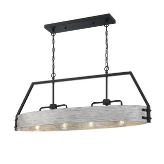 Westinghouse Lighting - 6126000 - Four Light Chandelier - Callowhill - Matte Black With Antique Ash